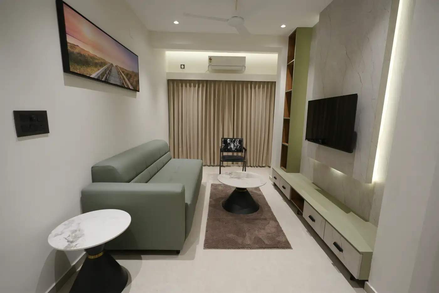 White Pearl Suites furnished apartment interior preview